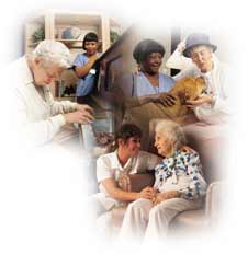 care homes, nursing homes - a carer assisted the old lady for her adl routine in the nursing home care settings