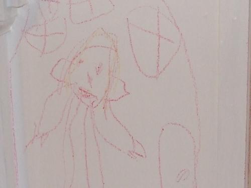 My daughter's drawing - My daughter drew all over the wall! I thought she did a good job, tho, so I took a picture before cleaning it.