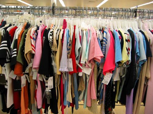 clothes rack - the picture of a clothes rack taken at a shopping mall