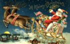 Holidays - Santa on his sled with reindeer