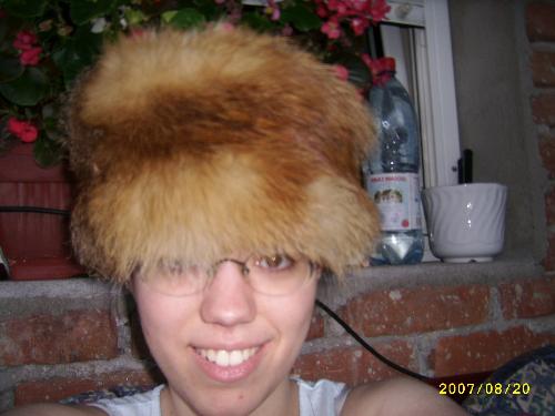 me in some funny furry hat - It was like 40C!