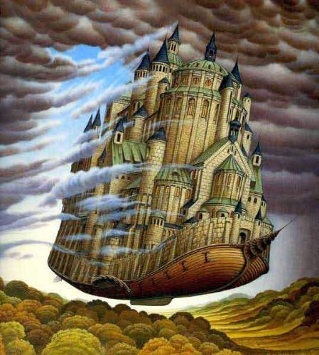 Ships can fly..!!! - Thats a cool mobile castle.We can run away if anyone attacks us..Lol..