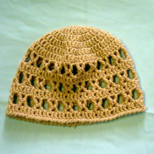 Openwork crochet hat - This is another hat I like to make. The openwork pattern makes this a good 'bad hair day' hat and is versatile enough to wear in cool or warm weather.
