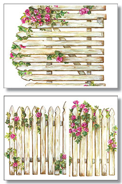 Picket fence and flowers - would look great in my bathroom