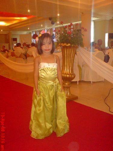 wedding ceremony - my sister became a flower girl at my cousin's wedding.