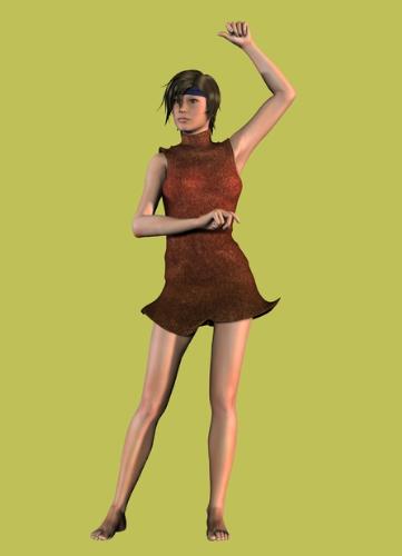 3D Girl - 3d girl in a red dress