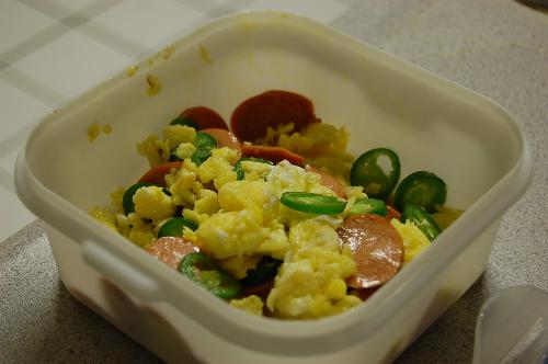 cucumber, ham and egg - I still remember the day that I only have cucumer, ham and egg, Thus I just mixed them and they taste really very delicious, What do you think of it?