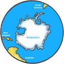 Southern Hemisphere and Antarctica - It shows the Southern Hemisphere, taking the South Pole as the center of the map.