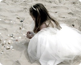 little girl in wedding dress - to get married is every girl's dream. I've been waiting for my Mr. Right.