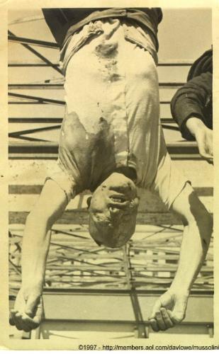 Mussolini's fate - Arrogance such as Mussolini's has but one fate. Death. The only choice fate allows is execution or suicide.