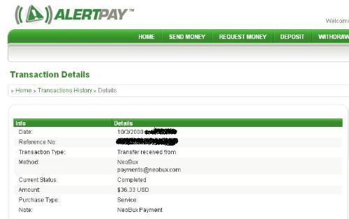 Neobux payment received. - Payment received from neobux.