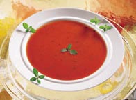Tomato soup - Here is a bowl of delicious tomato soup.