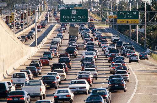 traffic jam - A traffic jam in a busy city