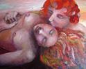 Man kissing woman - Sensuality in a picture of a man and woman.