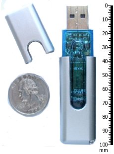Flash Drive - USB flash drives are NAND-type flash memory data storage devices integrated with a USB interface. They are typically small, lightweight, removable and rewritable. Memory capacity typically ranges from 128 megabytes up to 64 gigabytes [1], limited only by current flash memory densities, although cost per megabyte increases rapidly at higher capacities due to the expensive components. For example, as of October 2006, flash drives were available in retail stores at US$25 for 512MiB, US$35 for 1GiB, US$60 for 2GiB, US$100 for 4GiB, and US$160 for 8GiB. [citation needed]  USB flash drives have several advantages over other portable storage devices, particularly the floppy disk. They are more compact, generally faster, hold more data, and are considered more reliable (due to their lack of moving parts) than floppy disks. These types of drives use the USB mass storage standard, supported natively by modern operating systems such as Linux, Mac OS X, and Windows.  A flash drive consists of a small printed circuit board encased in a robust plastic or metal casing, making the drive sturdy enough to be carried about in a pocket, as a keyfob, or on a lanyard. Only the USB connector protrudes from this protection, and is usually covered by a removable cap. Most flash drives use a standard type-A USB connection allowing them to be connected directly to a port on a personal computer.  Most flash drives are active only when powered by a USB computer connection, and require no other external power source or battery power source; they are powered using the limited supply afforded by the USB connection. To access the data stored in a flash drive, the flash drive must be connected to a computer, either by direct connection to the computer's USB port or via a USB hub.