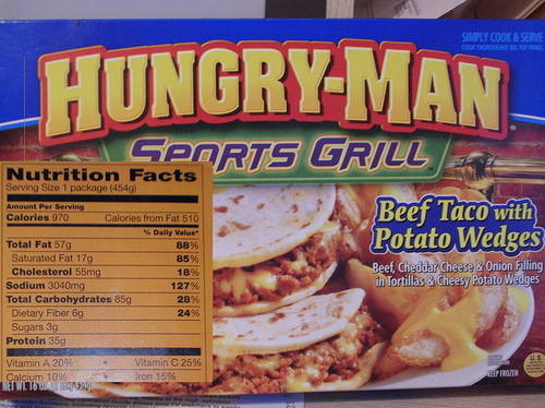 Frozen dinner - This is a hungry man frozen dinner. Not the one I had, mine was chicken.