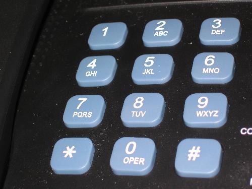 Telephone number pad - a picture of the numberpad on a touch tone phone