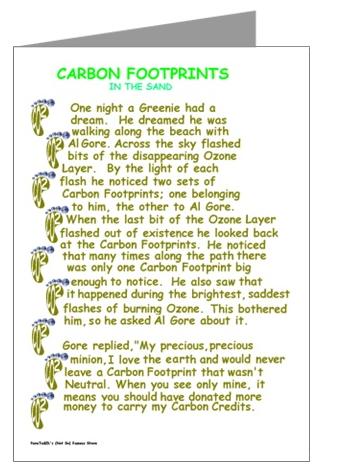 Carbon Footprints in the Sand - A heart warming and funny parody of "Footprints"