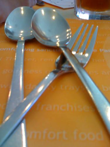 Threesome - would you like to use two spoons and a fork? hmm..