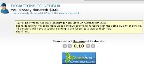 Paypal has frozen Neo - Paypal has frozen Neobux's acount for 180 days