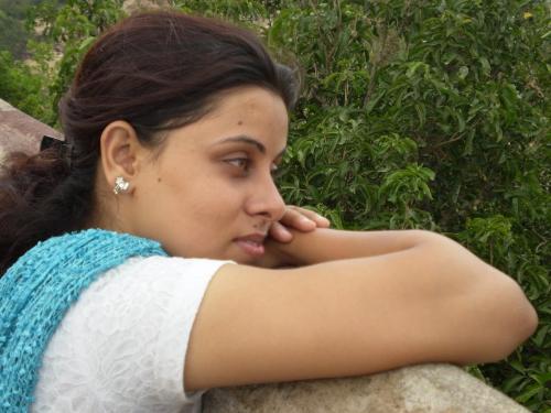 my girl friend on the roof top waiting for me... - she is a beauty. i feel so....