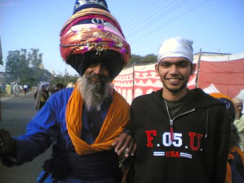 me with a nihang singh - me with a nihang singh in jor mela.
