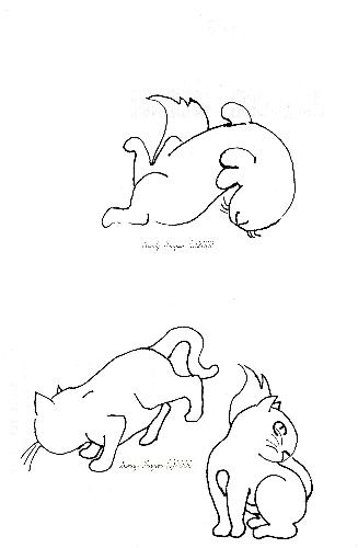 Playful Trio! - A playful trio drawn by Sandy Frazier (c)2008