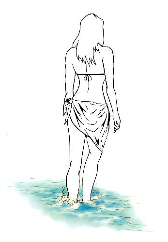 Woman in beach - My friend did the draw, I just fixed the lines on Photoshop. Hope you enjoy (: