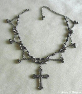 Gunmetal goth belly dancer necklace - Gothic belly dancer style necklace.