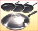 Frying pans - A picture of some frying pans.