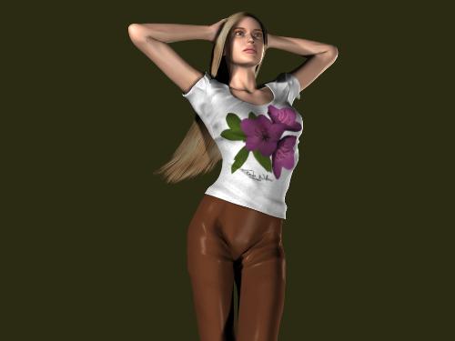 Model - A 3d model in casual clothes.