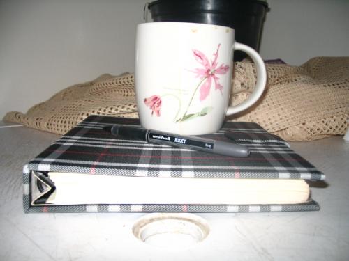 my diary - journal, pen and a cup of coffee - writer's awesome threesome.