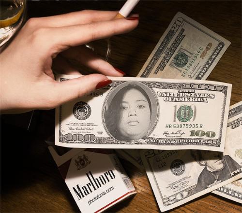 New $100 bill  - I was hooked with this certain website where you can tweak your photo, put some effects and I tried it to some of my photos.