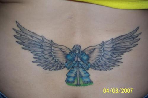 tattoo - my guardian angel, on my lower back