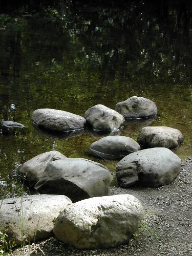 Boulders at Skelwith Bridge, Cumbria - Boulders in the river at Skelwith Bridge. I liked the pattern they make and the reflections at various levels.