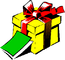  yellow present with a red ribon and green gift ta - yellow present with a red ribbon and a green gift tag
