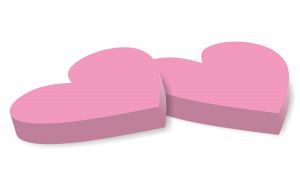 Lovely hearts - A couple of two pink coloured hearts.