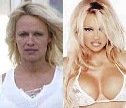 Pamela before and after - Pamela Anderson with and without makeup. I think most men would prefer WITH!
