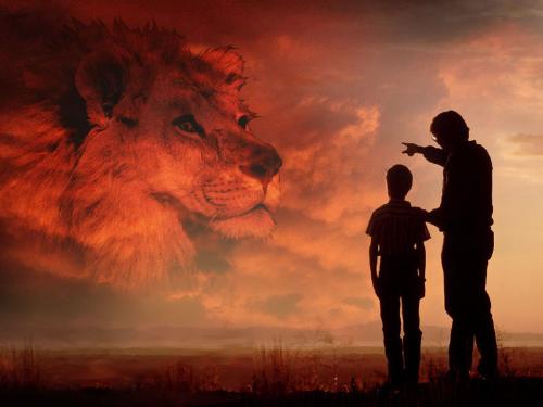 Father and son - Imagine this pix looks like 'Lion King' movie?