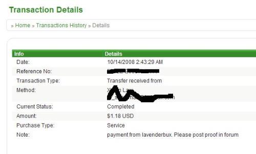 proof - got paid from lavender bux