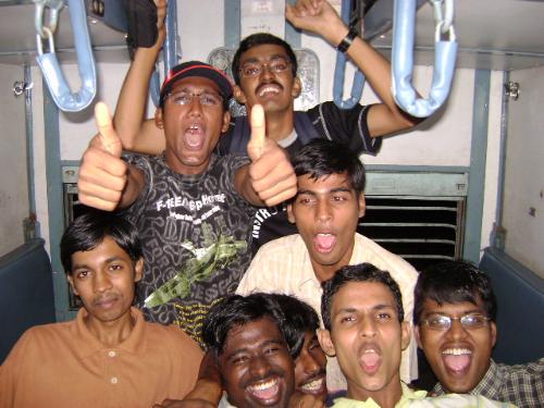 group 14 - our group of friends in the train 1st starting for the tour.
