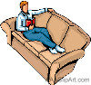 man in a white shirt with blue pantsrelaxing on a - man in a white shirt with blue pantsrelaxing on a brown couch with a book?