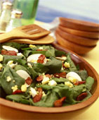 Spinach Salad - Spinach Salad with Bacon bits