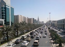 Downtown Riyadh - King Fahd Road, Riyadh City View, Saudi Arabia The Capital of Saudi Arabia and the Biggest City http://www.encyclopedia.com/doc/1E1-Riyadh.html for sum info on Riyadh City