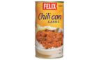 Chili con carne. - A can of chili con carne.. Chili con carne is a spicy stew made from chili peppers, meat, garlic, onions, and cumin. Traditional chili is made with chopped or ground beef. 