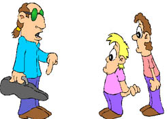  a man with two boys - a man with two boys