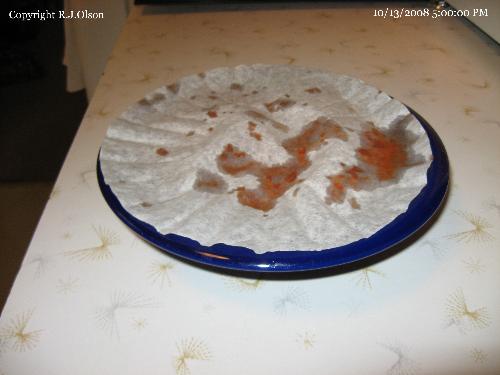 Spaghetti Sauce - Coffee filter helped stop splattering all over the insides of the microwave.