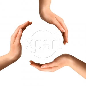 Caring hands - Three really caring hands.