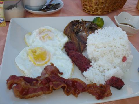 breakfast - bacon and eggs....yummy dried fish