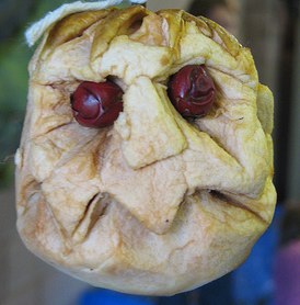 apple shrunken head  - shrunken head